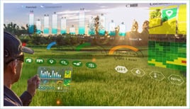 farmer digitizing farm data for precision agriculture