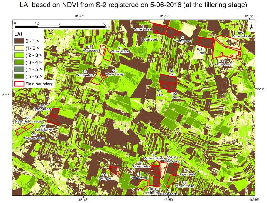 leaf area vegetation index based on ndvi normalized difference vegetation index